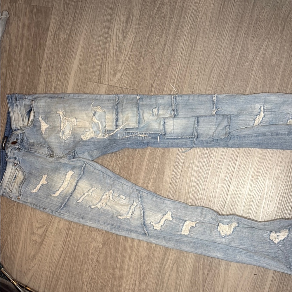 Light Blue Distressed Jeans